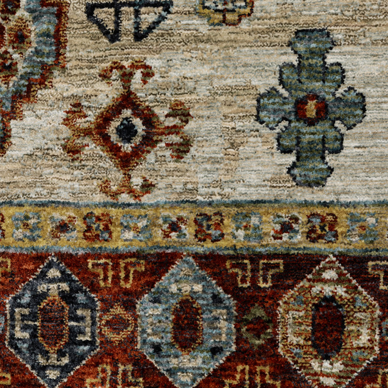 Tapis oriental bleu / brun Hovis, Rectangle 9 pi 10 po x 12 pi 10 po