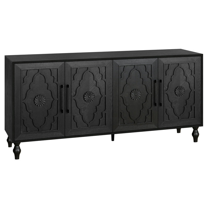 Unité de rangement à porte noire avec poignée fonctionnelle en métal pour espaces de vie