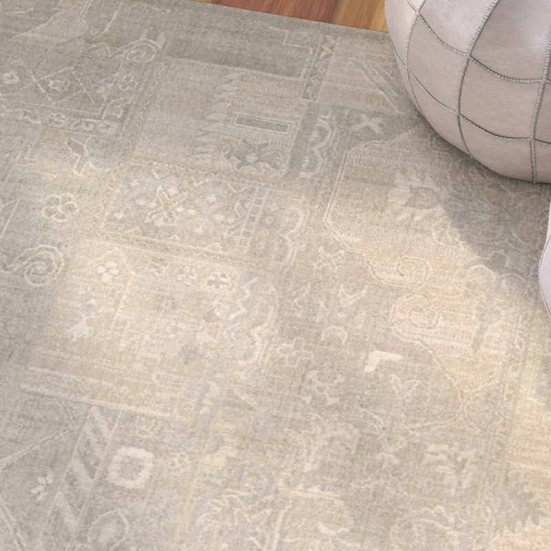 Tapis gris en laine Huckle, Rectangle : 5 pi 6 po x 8 pi