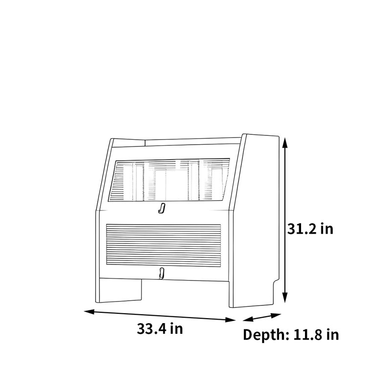Bibliothèque durable et de haute qualité, (2 tablettes) H 31,2 po x l 33,4 po x P 11,8 po, Brun