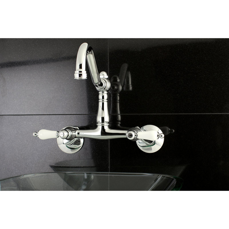 Robinet de cuisine mural Kingston, Chrome poli