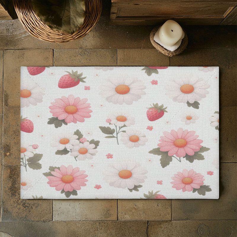 Tapis tressé Sweet Daisy Berries, Rectangulaire 3 pi x 5 pi