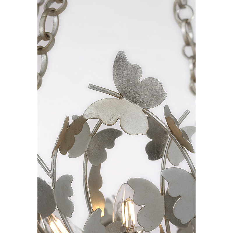 Julie Neill 8 - Light Chandelier, Burnished Silver Leaf