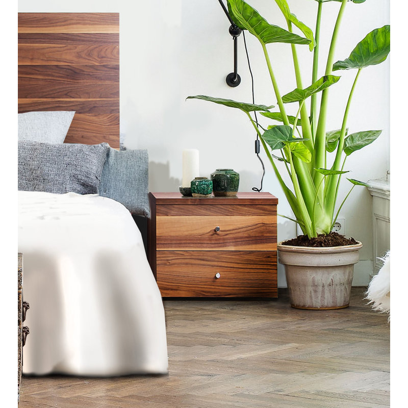 Desai 50cm W Solid + Manufactured Wood Bedside Table