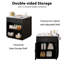 Îlot de cuisine extensible Modern Farmhouse avec prises de courant intégrées, plateau en faux marbre, tablettes de rangement latérales et support à verres à vin-38233618