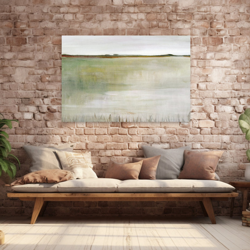 Paysage tranquille, paysage contemporain abstrait, art, H 40 po x l 60 po