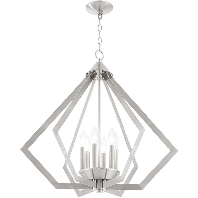 Lustre géométrique à 6 lumières Buckeys, Brushed Nickel