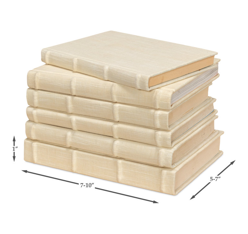 Ecru Handmade Decorative Book, Ivory