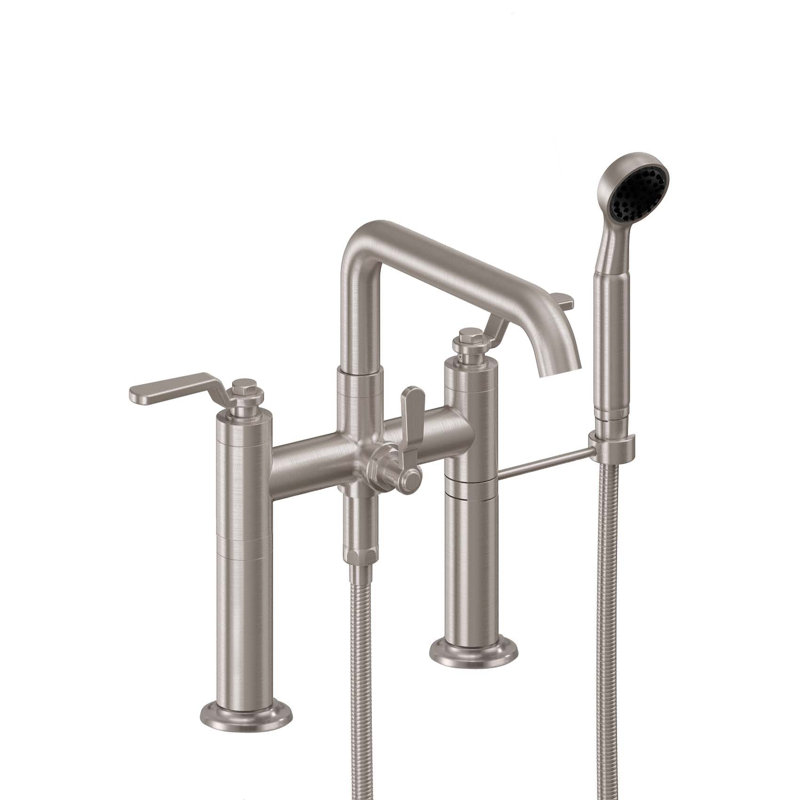 Descanso Tub Filler with Diverter, Lever Handle, Satin Nickel/Silver