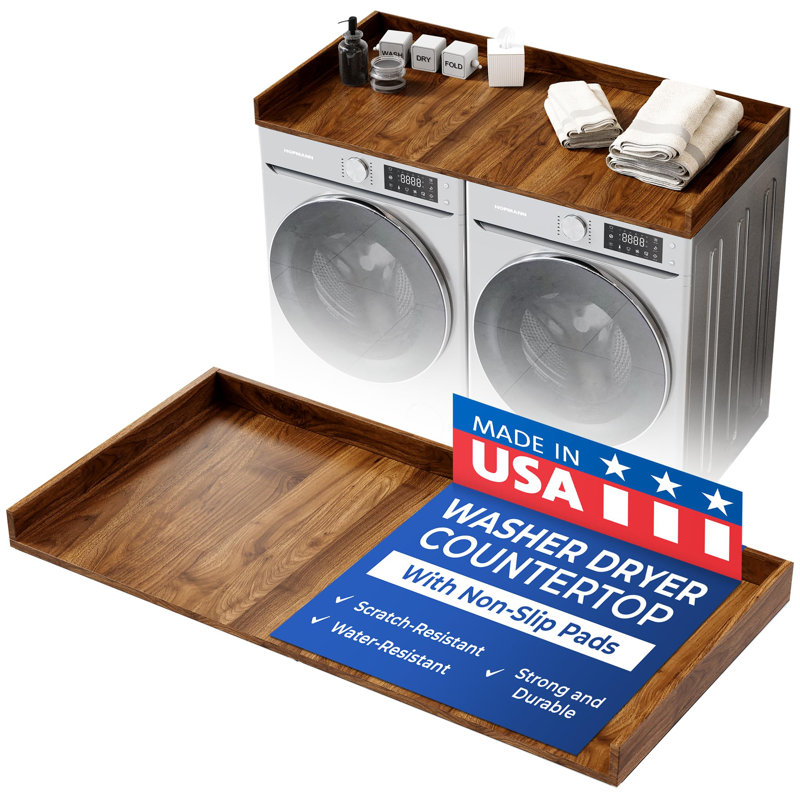 OfficeSimpli, grande laveuse, sécheuse de comptoir 30 x 58 comptoir de buanderie sur laveuse et sécheuse, solution d'organisation de comptoir de salle de lavage avec patins antidérapants