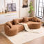 Canapé modulaire incurvé de 110,2 po, tissu de chenille de grain de bois luxueux, canapé modulaire surdimensionné, canapé incurvé de compression pour le salon, aucun assemblage requis-663082199