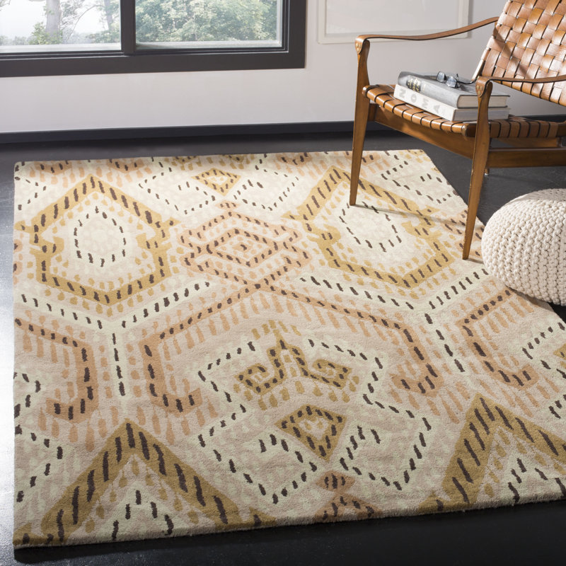 Eaton Wyndham Hand Tufted Wool Geometric Rug, Rectangle 4' x 6'