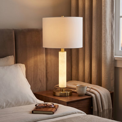 Dimamble Desk Lamp With USB Charging,Marble Pole