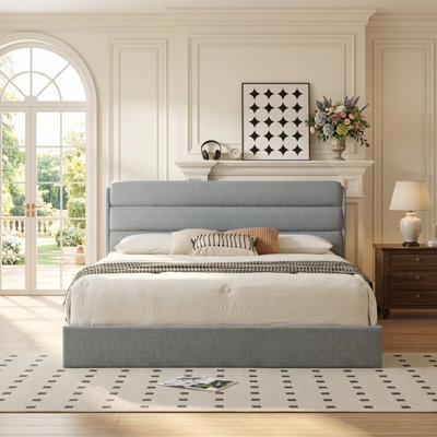 Upholstered Lift-Up Storage Platform Bed
