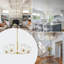 Lustre doré à 6 lumières avec globes en verre transparent et décorations en acrylique ondulé, luminaire suspendu moderne pour îlot de cuisine, hauteur réglable de 19,7 po à 74,8 po, compatible avec les plafonds inclinés, base E12, homologué ETL et UL