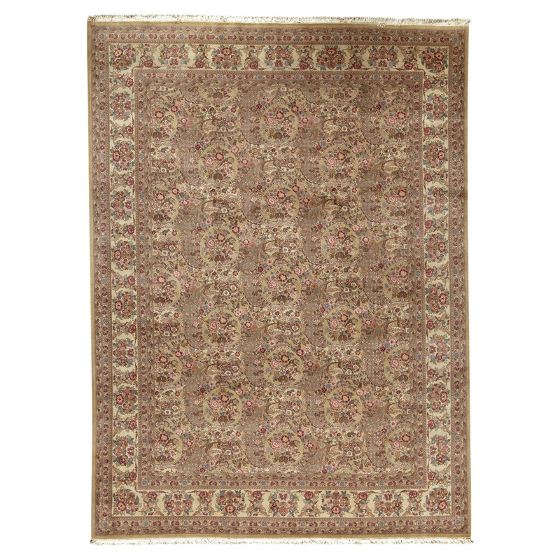 Tapis rectangulaire en laine noué à la main