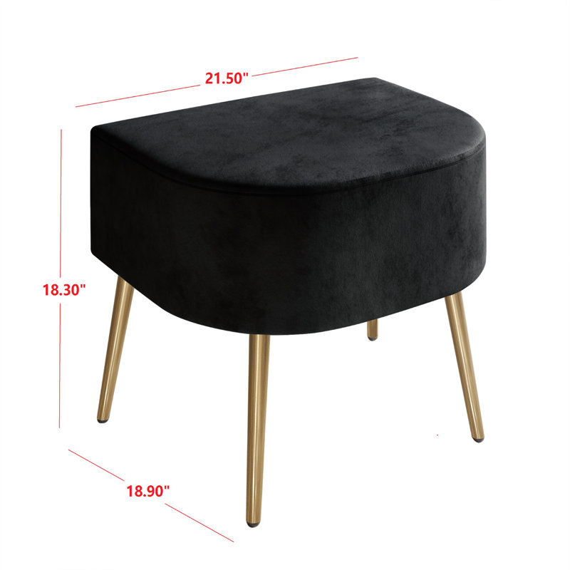 Fauteuil et repose-pieds Wynnwood, Velours noir