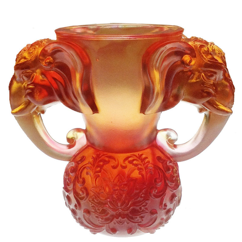Decorative Sculpture, Amber/Red