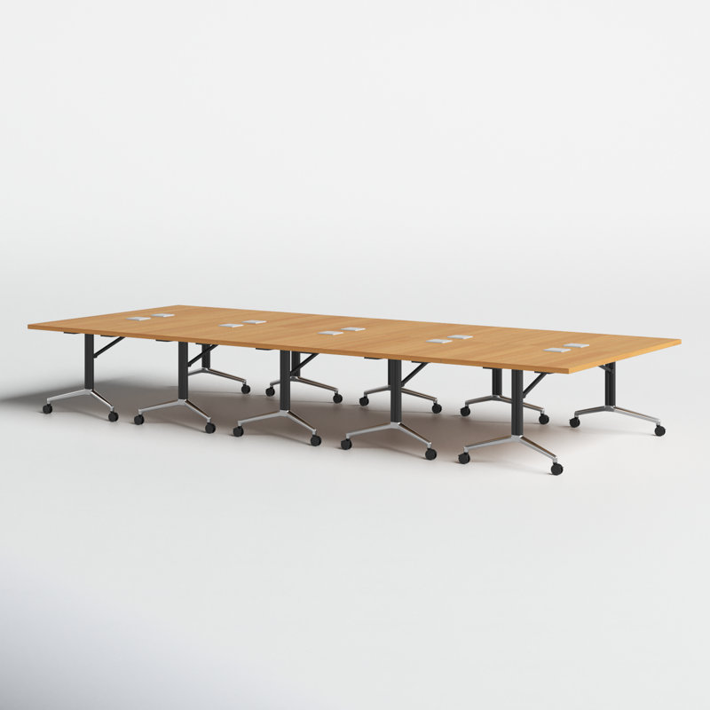 Ensemble complet de tables de réunion Albin pour 22 personnes, 5 pièces, Hêtre