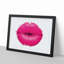 Hot Pink Lips in Abstract - Picture Frame Painting Print on MDF-55763716-55763717
