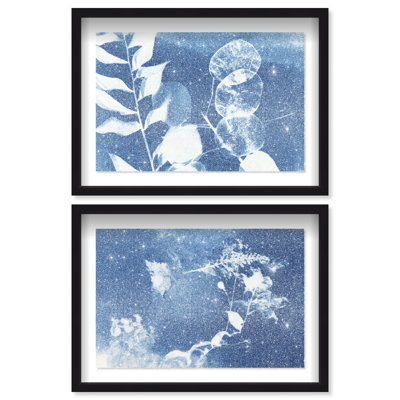 Faded Poetry Set Shadowbox Floral & Botanical Print by Oliver Gal, Black Frame, 15 x 10