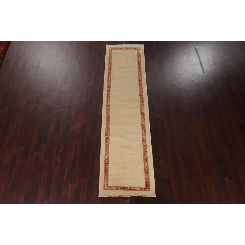 Gabbeh Kashkoli One-of-a-Kind 2'7" x 10'0" New Age Runner Wool Area Rug in Ivory
