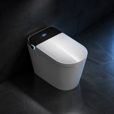 Smart Toilet With Bidet, Auto Open/Close Lid, Comfort Height Smart Toilet, Auto Flush, Bidet Toilet With Heated Seat, Warm Water, Dryer, Digital Display,Night Light, Water-Saving Siphon Dual Flush, Emergency Flush