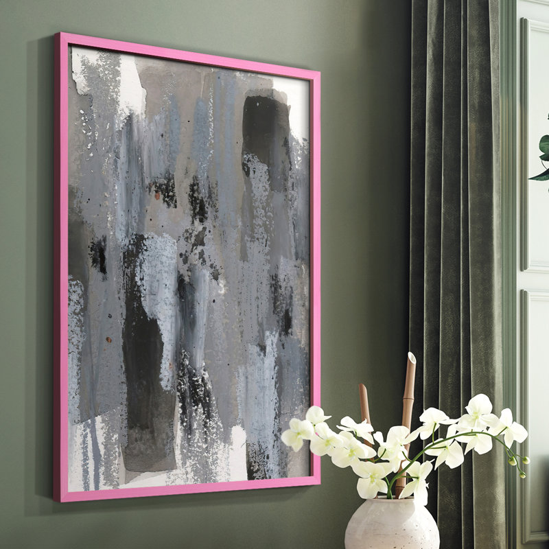«Loft Pastel IV», reproduction encadrée - bois massif, Rose, H 10 po x l 8 po