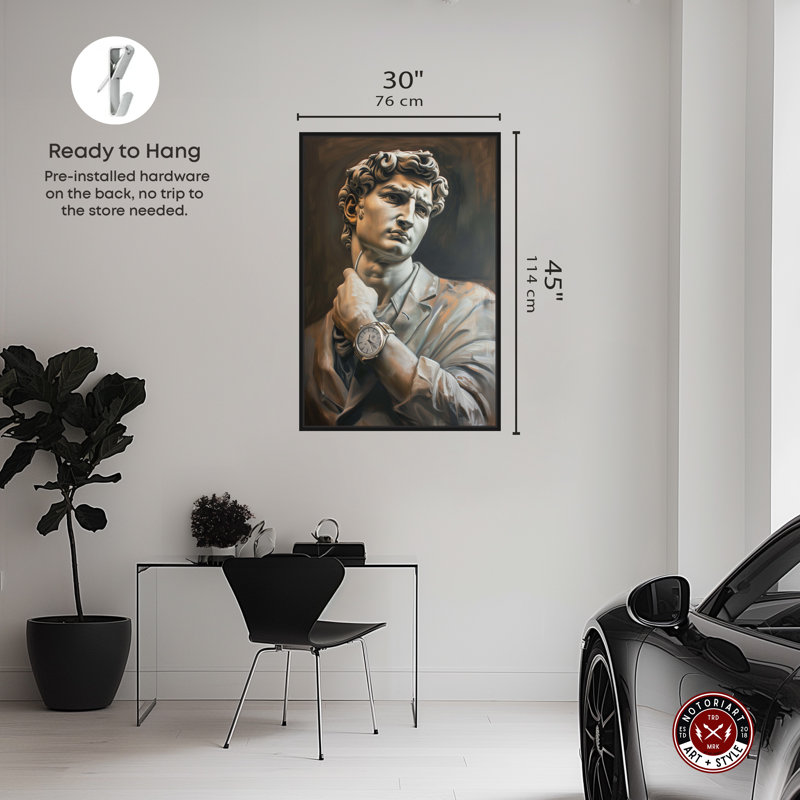 Classy Sculpture Black Framed Canvas Wall Art, 16" x 11"
