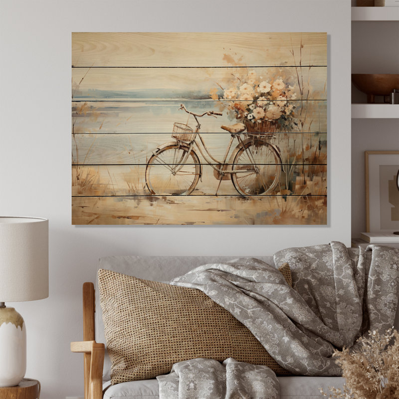 Vélo à pédales tranquilles III sur bois, H 30 po x l 40 po x P 0,78 po