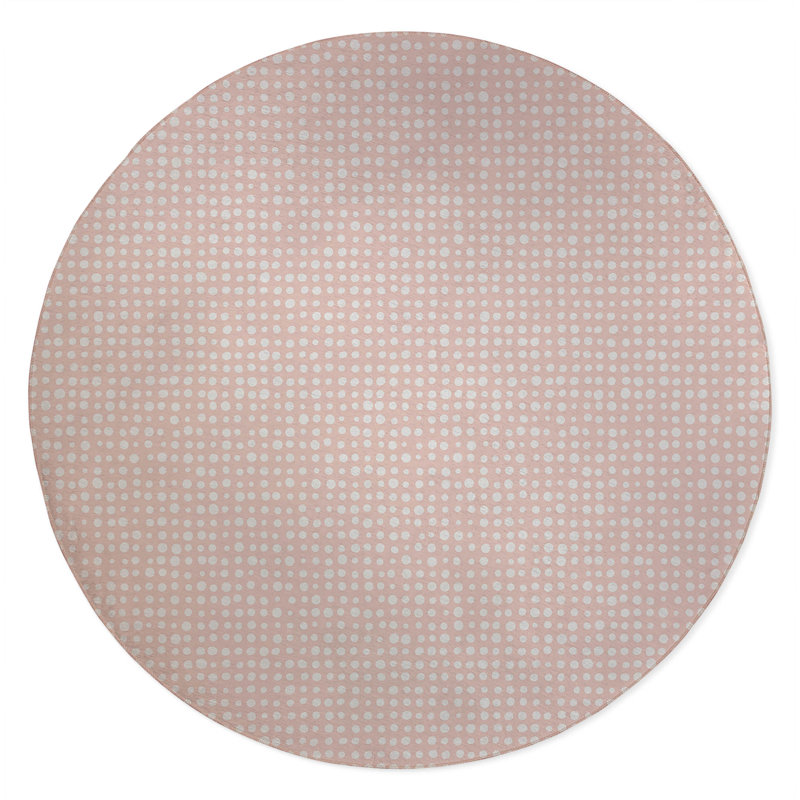 Assorted Dots Non-Slip Outdoor Rug, Round 5'