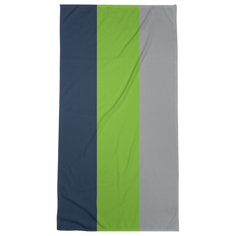 Cotton Blend Lightweight Bath Towel, Midnight Blue/Green/Gray