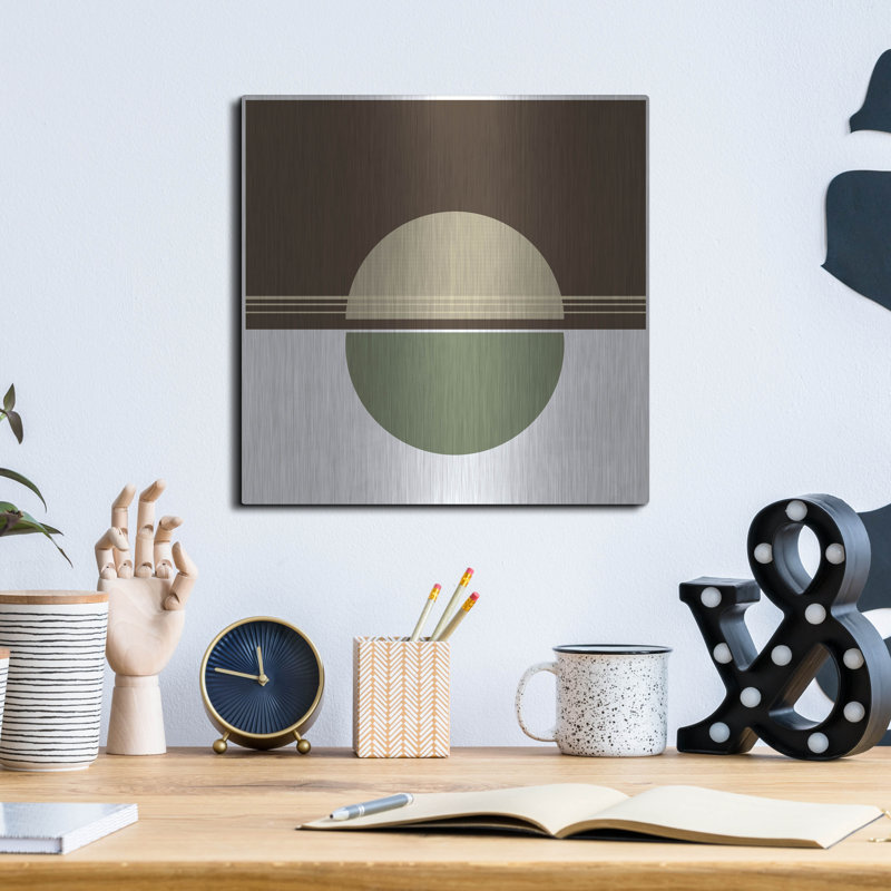 Art mural en métal Wrought Studio ™ «Green Circle-Sunset» par Sabrina Balbuena