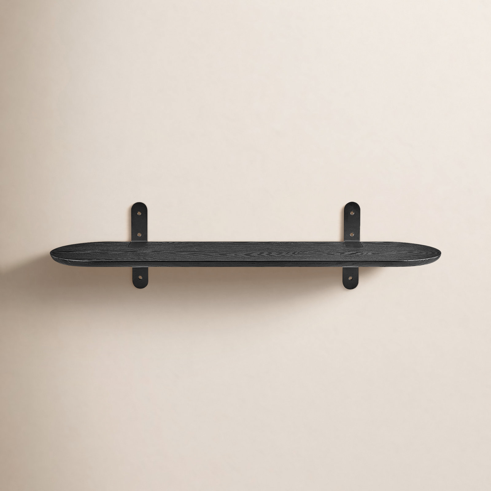 Poe Oval Bracket Shelf, Black, Black