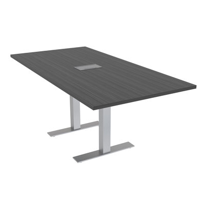 Rectangle Conference Table with Metal T Base | Electrical Unit by Inbox Zero