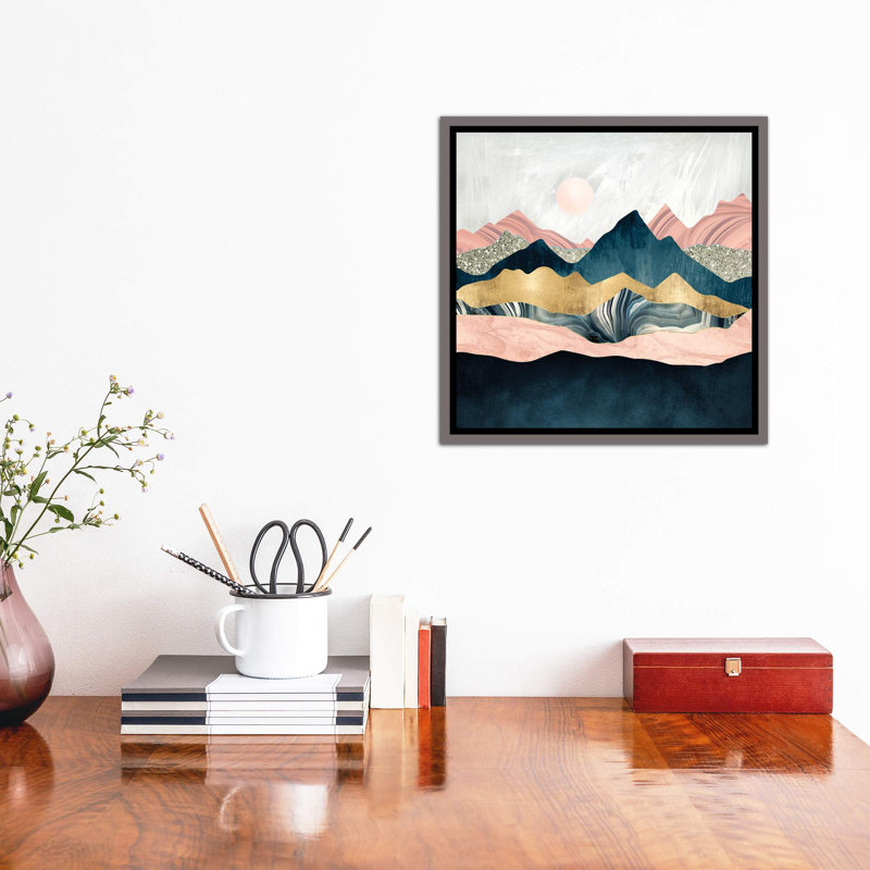 « peluchey peaks » par spacefrog designs-print, H 37 po x l 37 po x P 1,5 po, Toile encadrée de bois rustique foncé