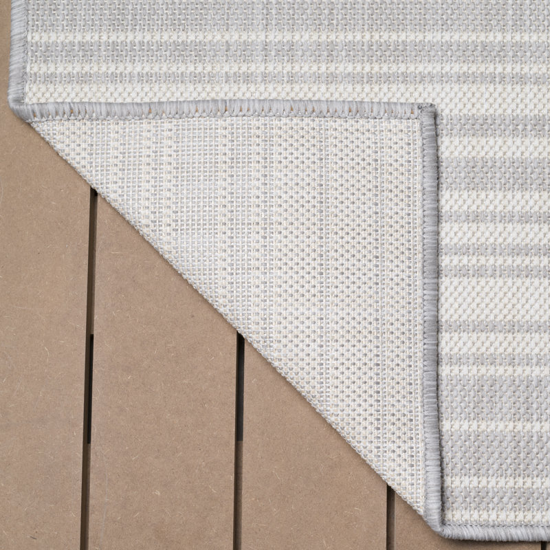 Tapis intérieur / extérieur gris Waikiki, Rond 6 pi 7 po