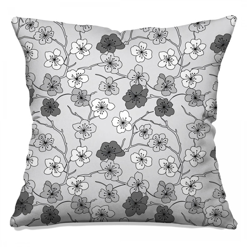 Cherry Blossom Pattern Double Sided Throw Pillows, 14 x 14 inches