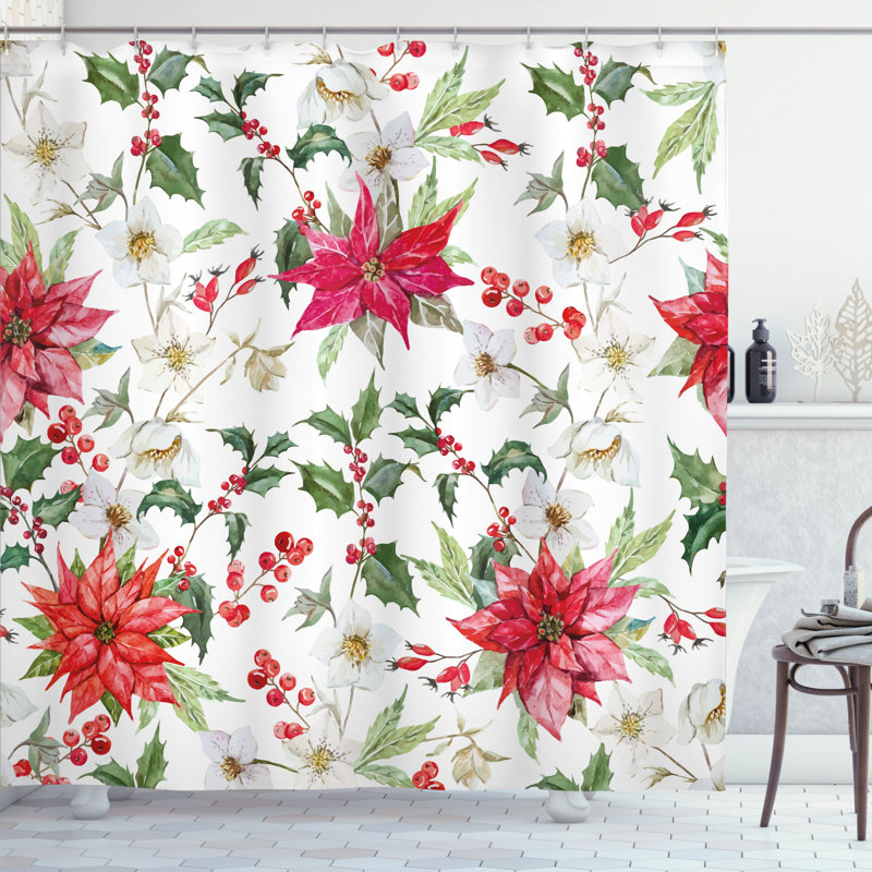 Shower Curtain Set + Hooks, 70" H x 69" W