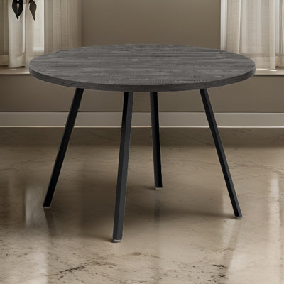 Table de salle à manger Harry, plateau rond en stratifié de 47 po, base en métal noir