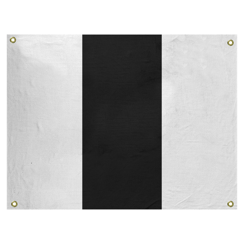 Tapisserie de polyester Baltimore, Blanc / noir jade, H 50 po x l 59 po x P 1 po, Baltimore