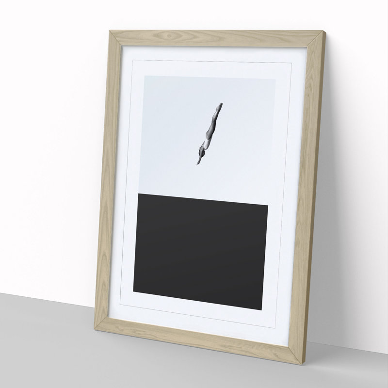 High Dive - Picture Frame Graphic Art, 65cm H x 48cm W x 2cm D, Oak Framed