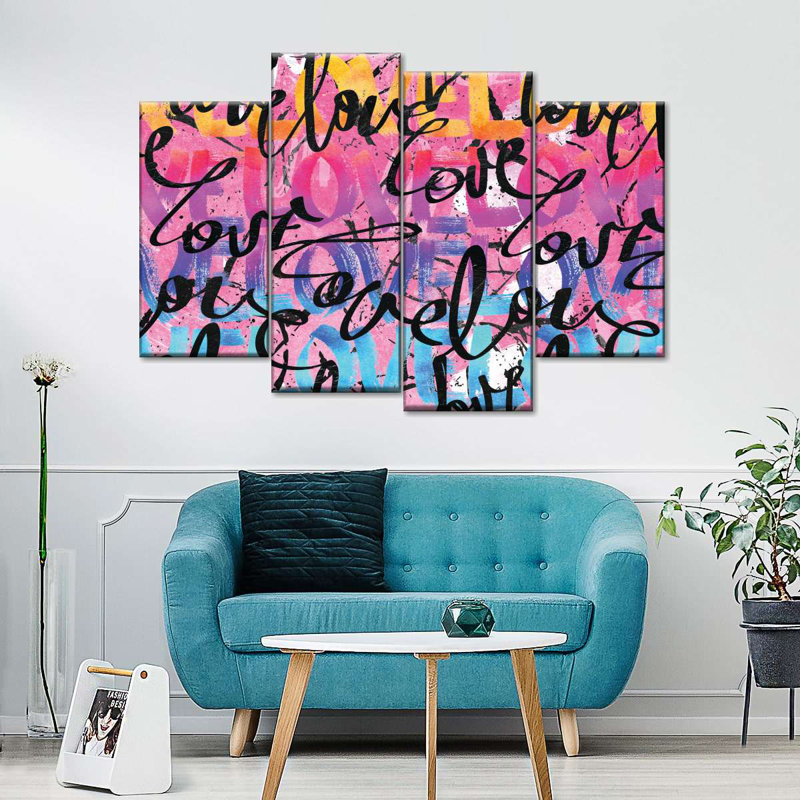 «Love Graffiti», reproduction sur toile, H 42 po x l 68 po