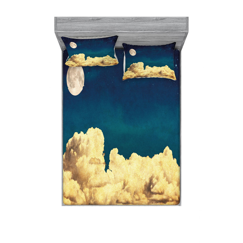 Ensemble de draps Fantasy Sky Stars, Ensemble de drap pour grand lit avec drap-housse