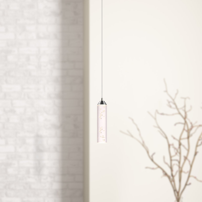 Luminaire suspendu cylindrique 1 lumière Ardrie, H 6,7 po x l 1,8 po x p 1,8 po