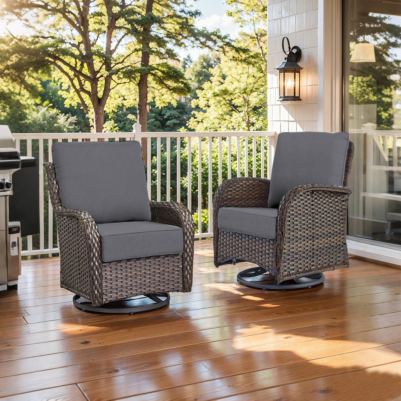 Outdoor Chair Cushions 24x24 With Removable Cover, 2, Gray