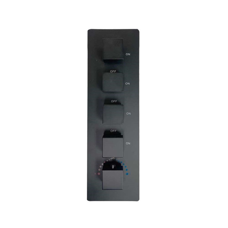 Fontana Venice 4 Functions Matte Black Wall Mount Vertical Shower Mixer