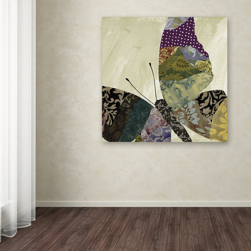 « papillon brocade i » par graphisme, impression sur toile tendue Jadaya, H 18 po x l 18 po x P 2 po