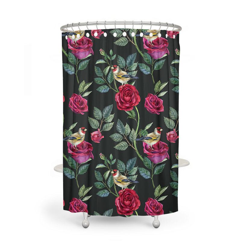 Rideau de douche simple à motif floral hub, H 72 po x l 70 po
