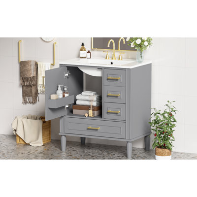 Meuble-lavabo 30 po avec lavabo en céramique